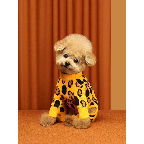 Fresh Pawz Leopard Print Satin Jacket | Dog Clothing - Black - S