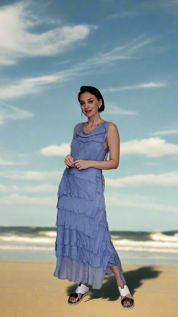 Italian Silk Tiered Dress | European Women’s Resort Dresses for Beach | Estell Boutique