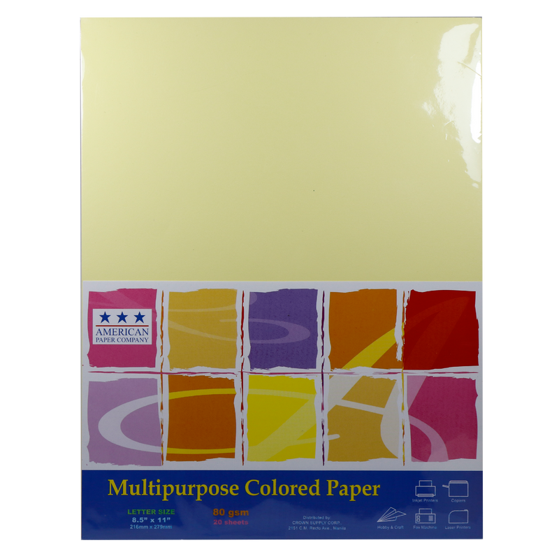 American Paper <br> Multi-purpose Fluorescent Paper <br> 8.5x11 Inches, Assorted Pastel Colors