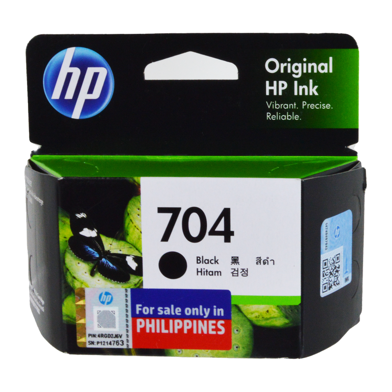 HP <br> 704 Ink Cartridge, Black