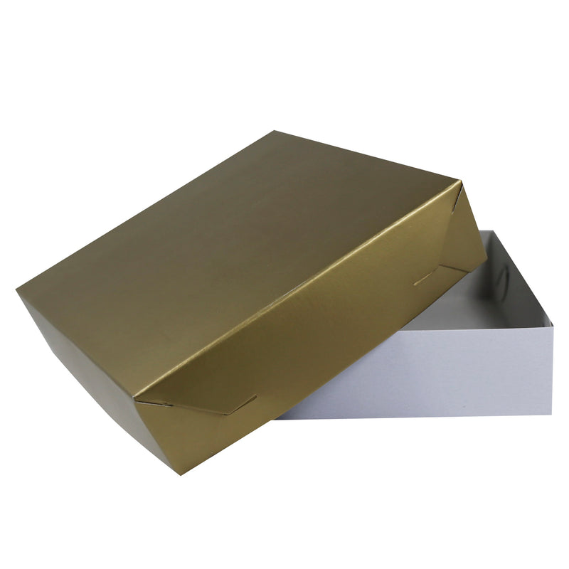 D-I-Y PLAIN PAPERBOARD GIFT BOX, METALLIC COLORS, 6X6X1.5 INCHES