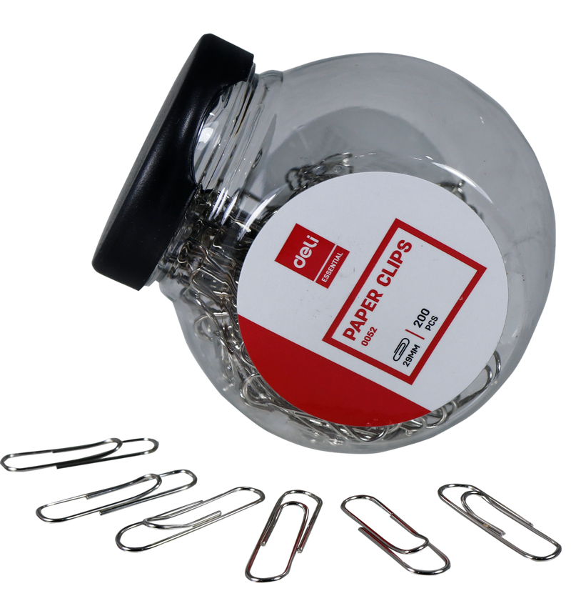 Deli <br> Metal Paper Clip <br> 200 Counts per Canister, Assorted Colors"