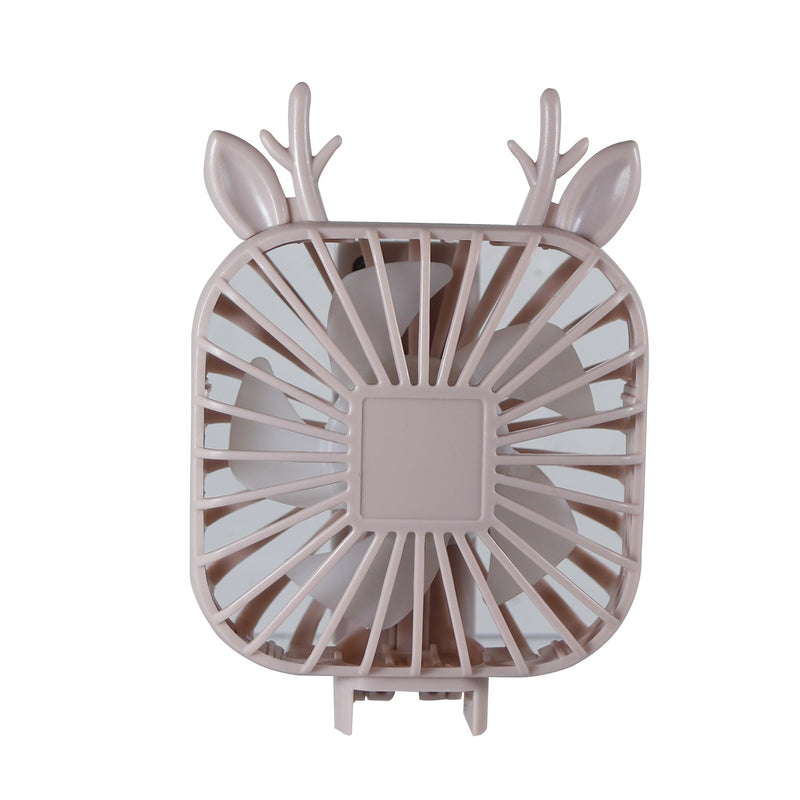 HAND-HELD RECHARGEABLE USB FAN WITH STAND ( DEER)