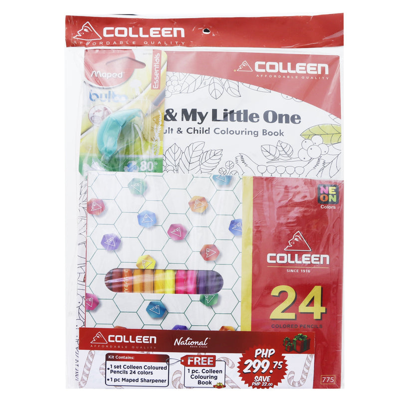 Colleen Coloring Kit ( 1 Coloring Book, 1 Set Color Pencil, 1 Maped Pencil Sharpener )
