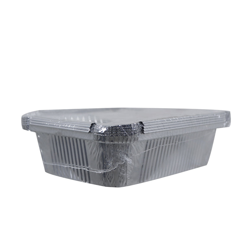 Aluminum Foil Food Tray Pan with Lid Small, Pack of 5