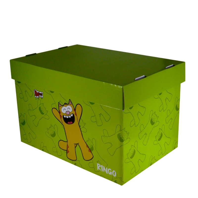 Fairfax <br> Storage Box with prints, RINGO <br> Coated Board ( Glossy ) <br>15x10x9 inches