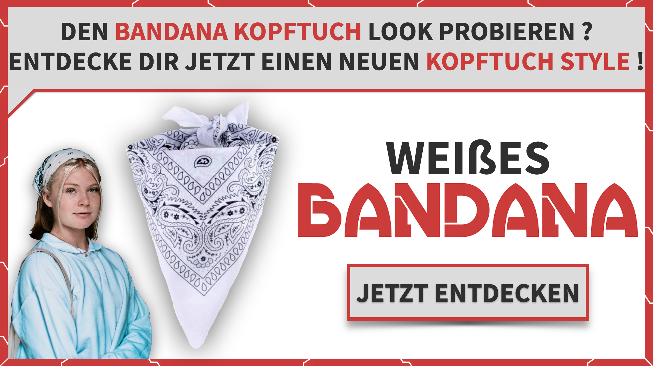 Weißes Bandana Kopftuch kaufen