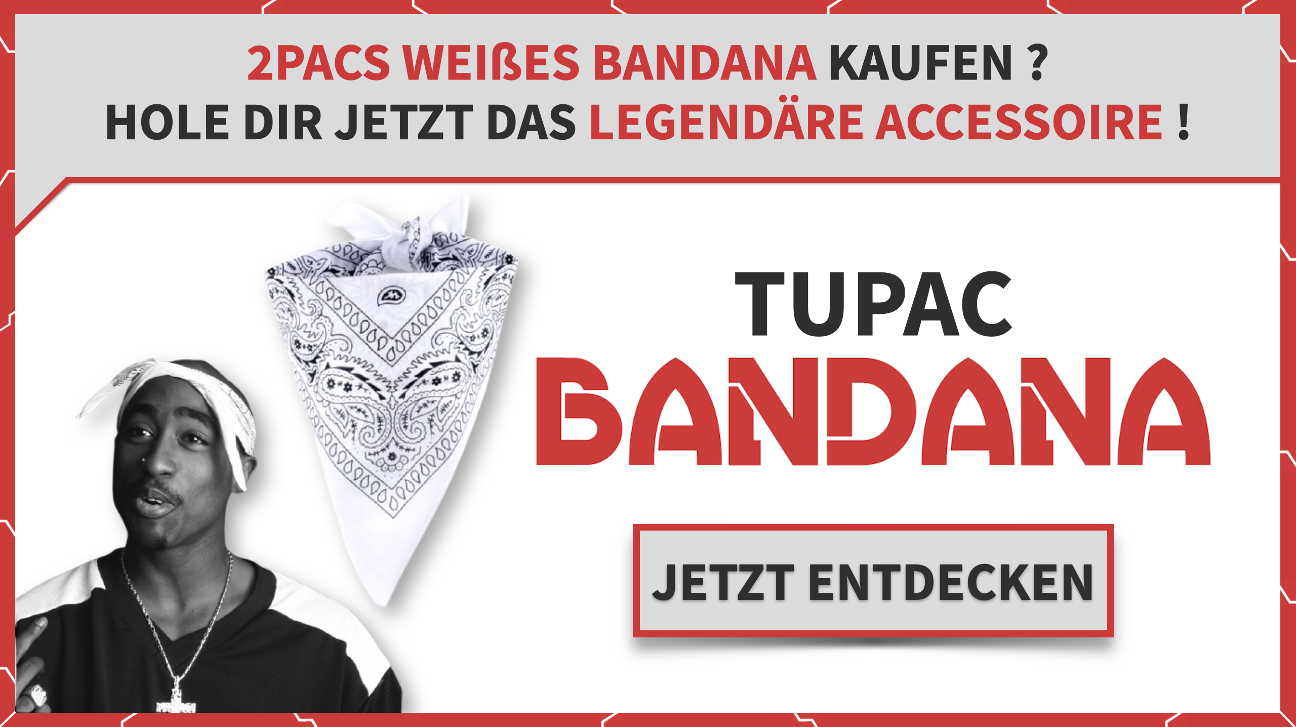 Tupac Weißes Bandana 