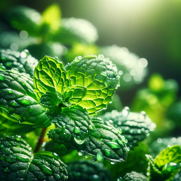 Fresh mint leaves, indicative of refreshing and cooling effects.