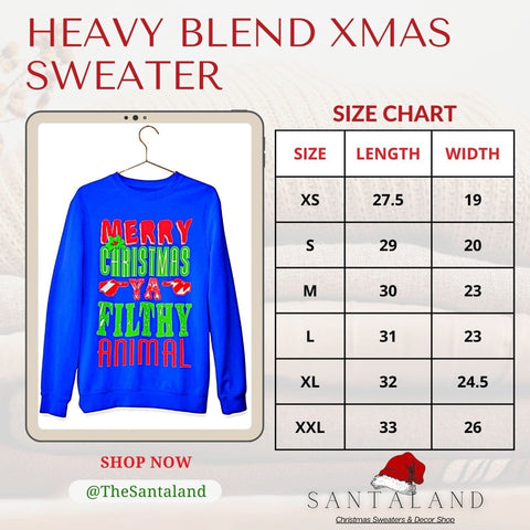 christmas sweater size guide - Santaland