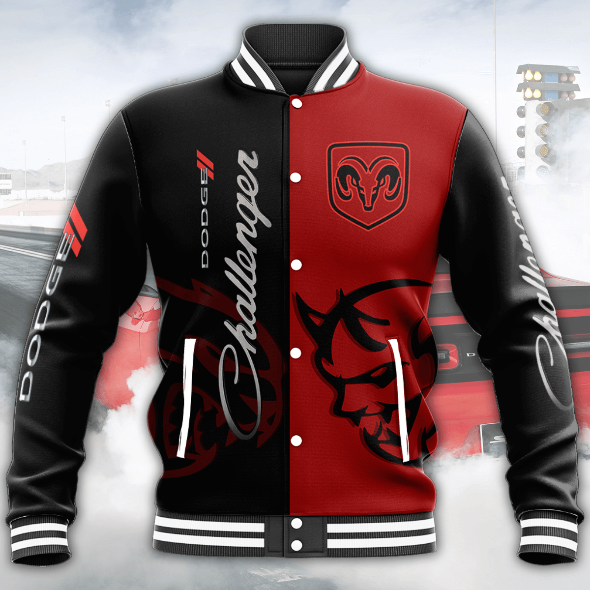 Dodge Challenger Baseball Jacket - All Over Print Dodge Challenger