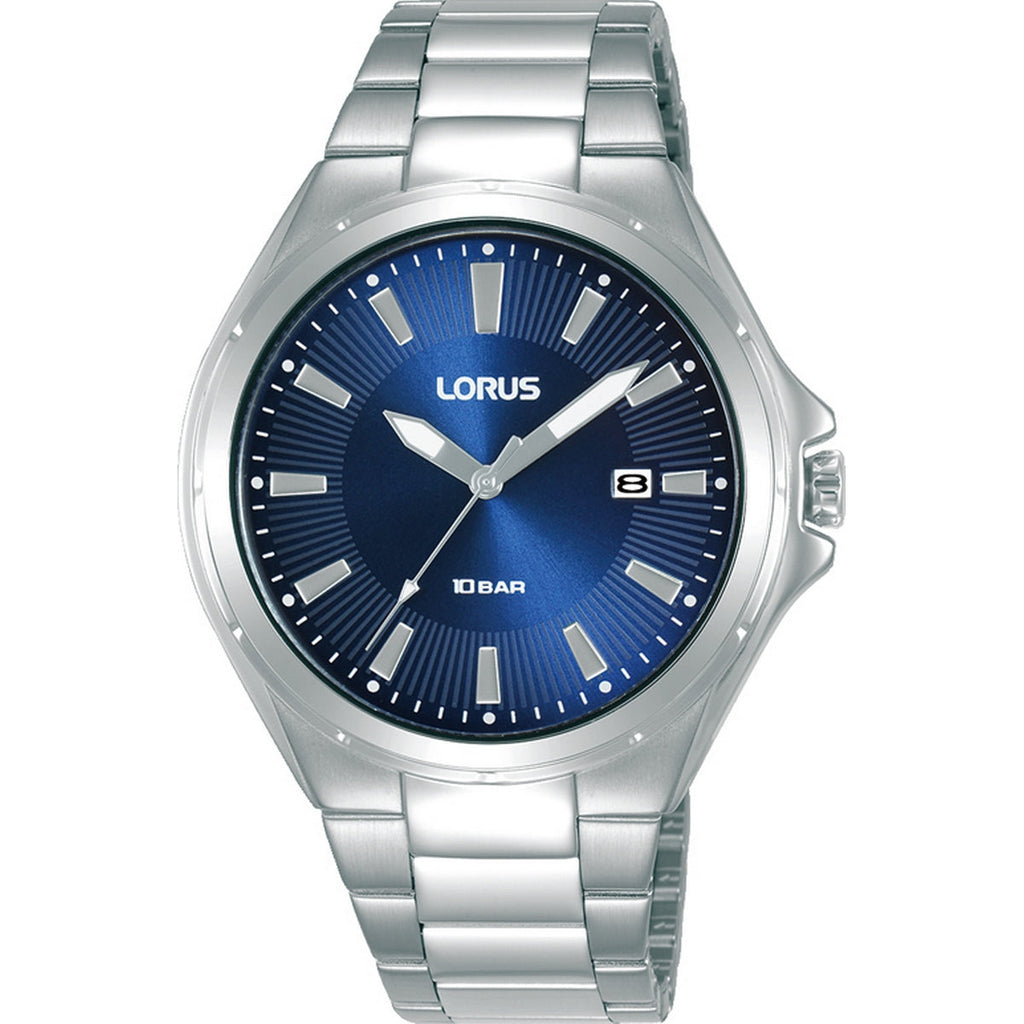 Jewellers R. stainless gents steel Cullagh bracelet Mc lorus blue dial quartz watch –