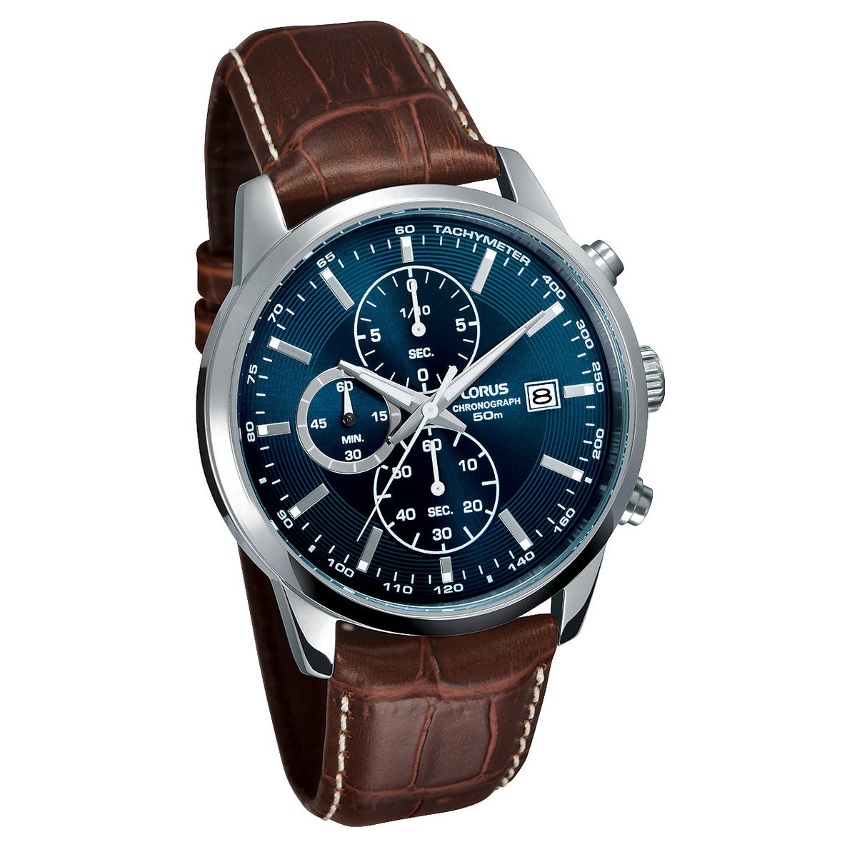 watch R. Mc Jewellers steel stainless blue chronograph quartz dial Cullagh – strap gents lorus