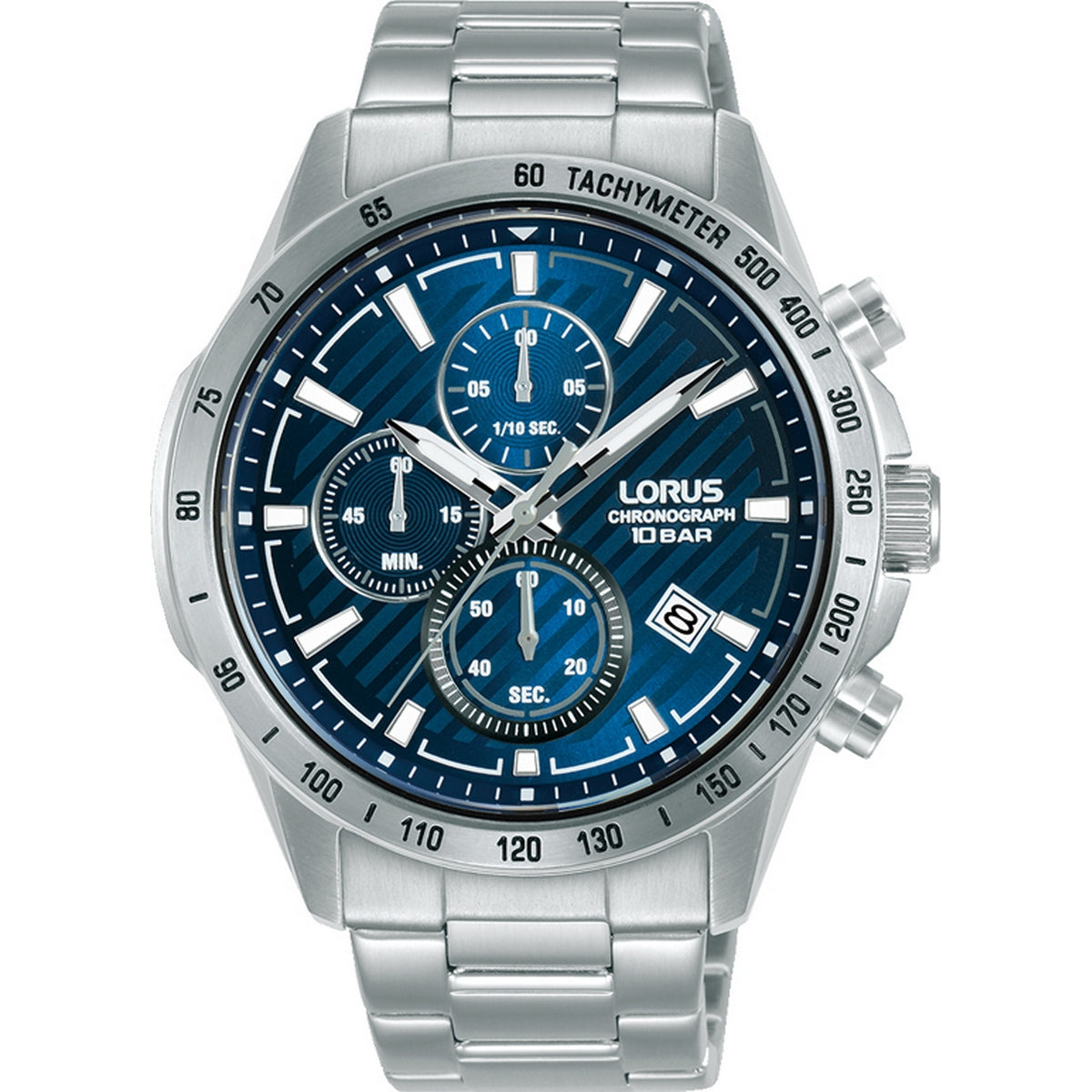 lorus quartz chronograph gents Jewellers Mc steel blue – stainless Cullagh watc R. dial bracelet