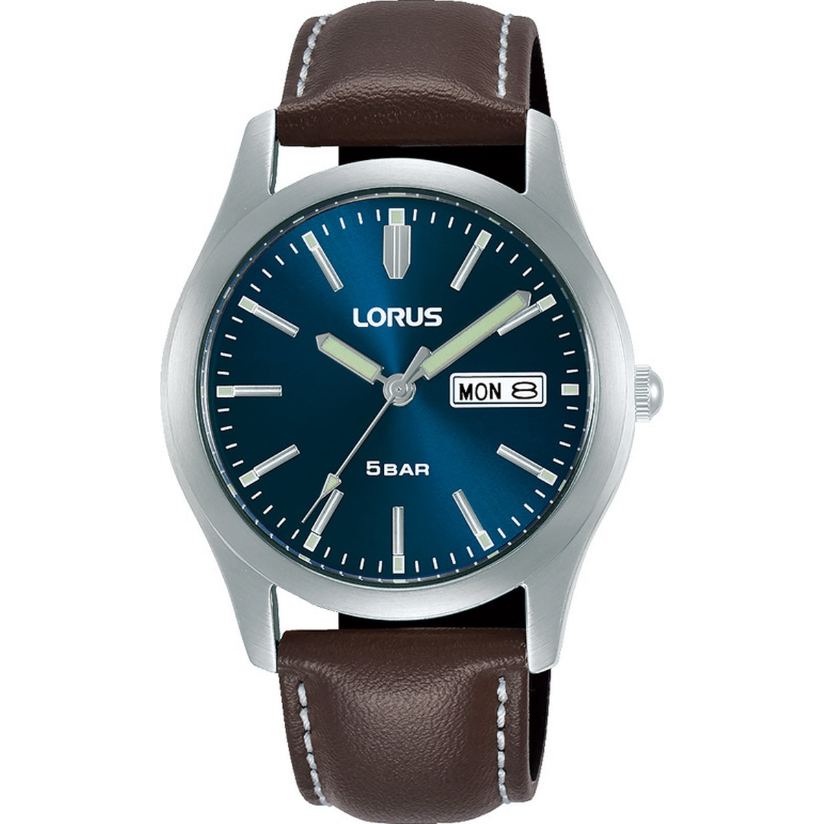 quartz stainless strap steel lorus Cullagh Jewellers blue chronograph – gents Mc R. watch dial
