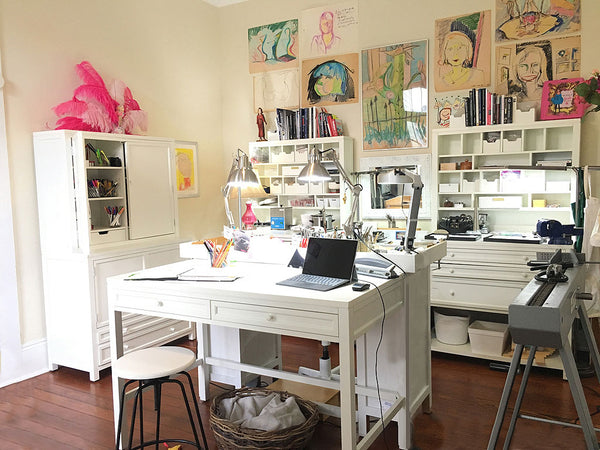 Martha Stewart Craft furniture in New Orleans jewelry designer Katy Beh's studio