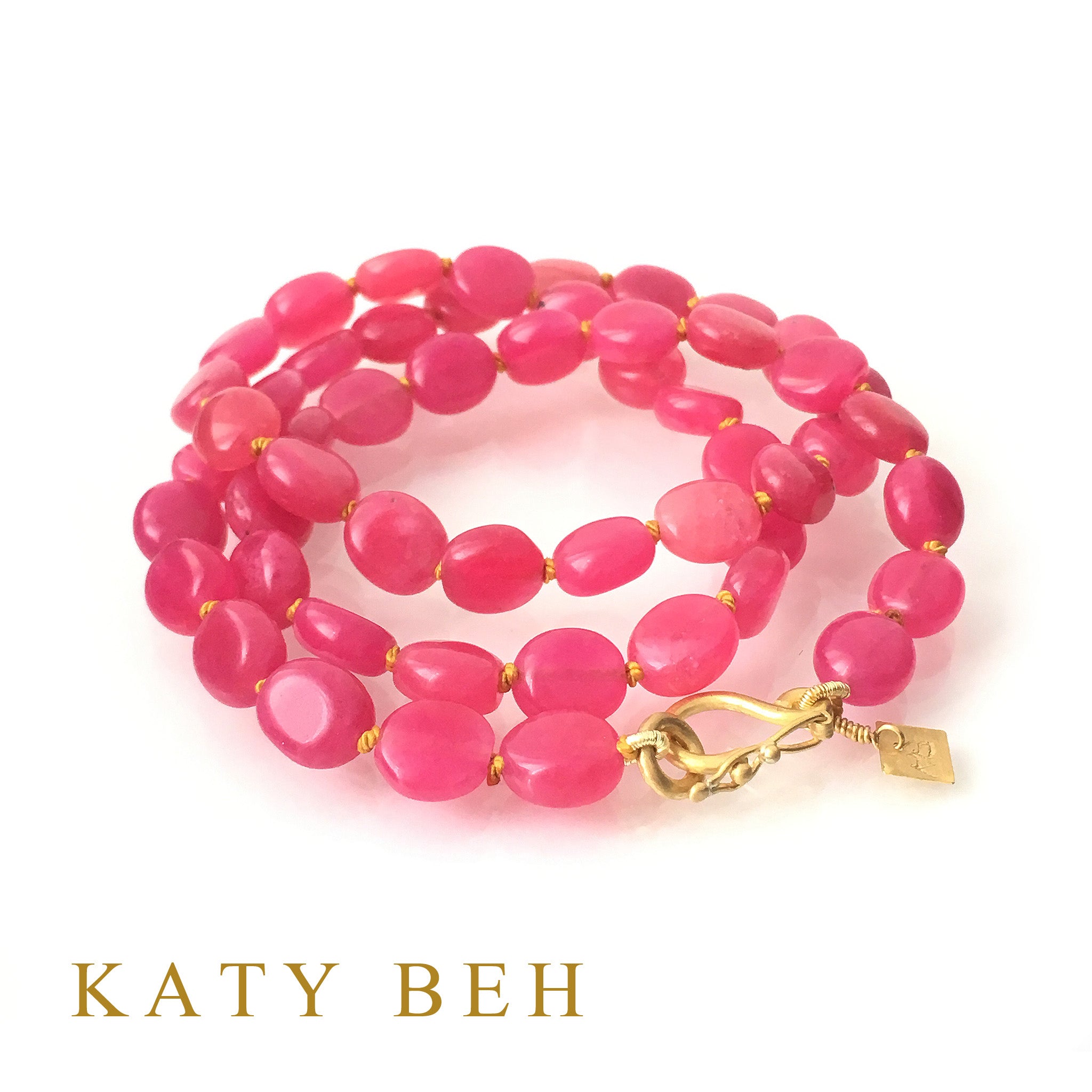 Andie Hot Pink Quartz Necklace Katy Beh Jewelry