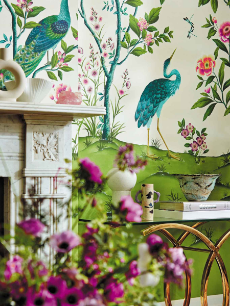 green-white-and-pink-chinoiserie-wallpaper-with-blue-birds-painted-by-diane-hill