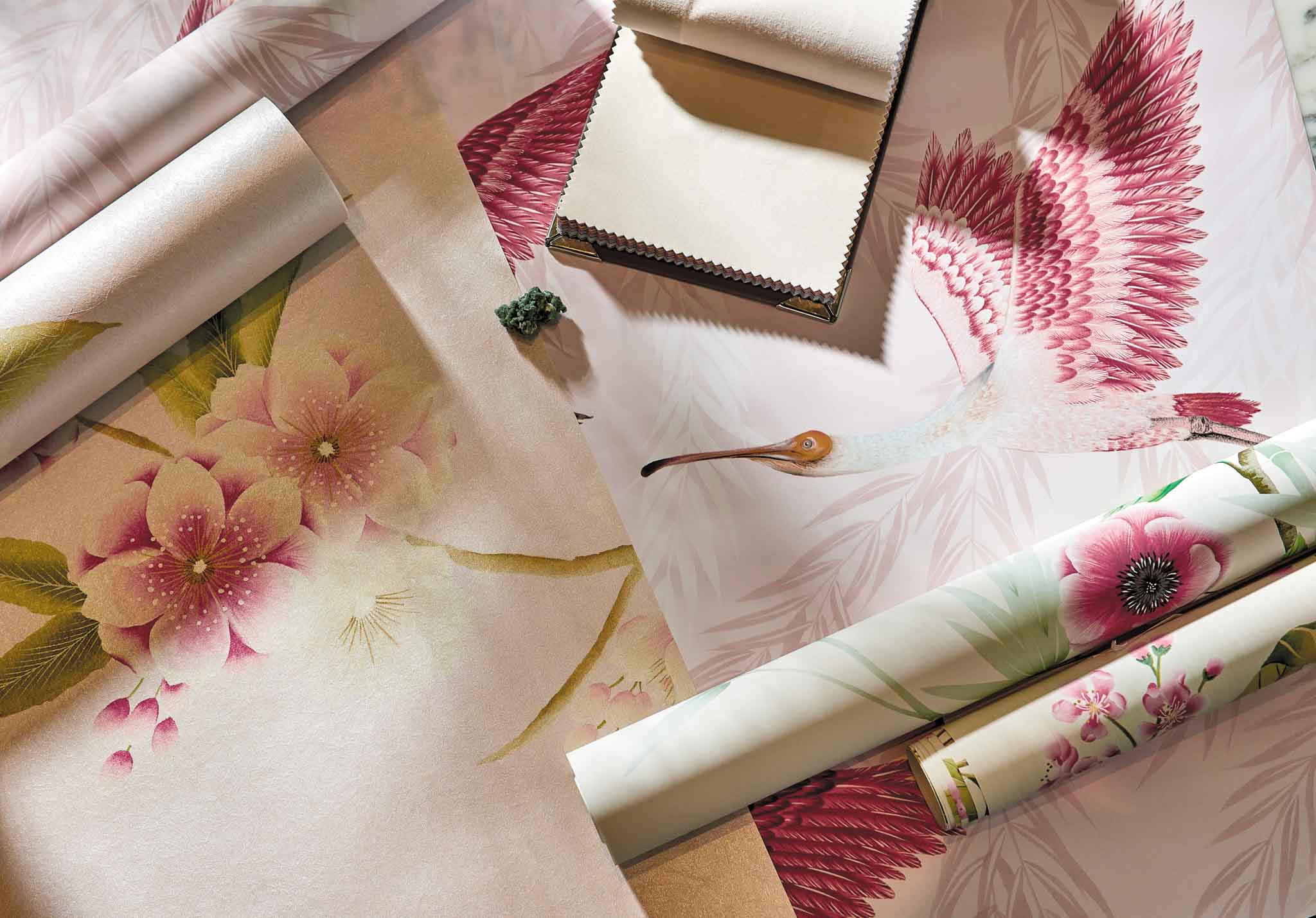 Diane Hill X Harlequin wallpaper collection in pink hues