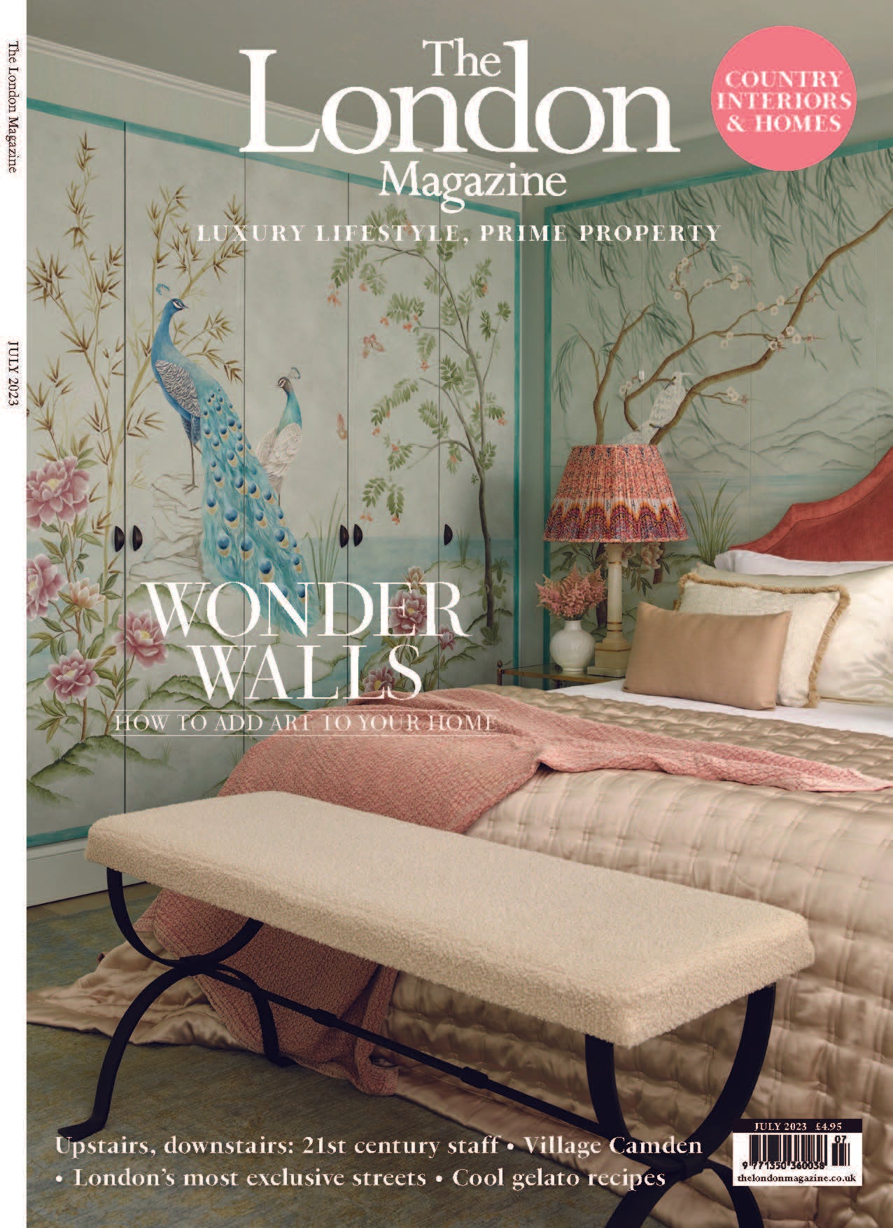 Photo of the cover of The London Magazine featuring Diane Hill's hand painted chinoiserie bedroom murals