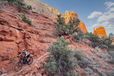 Biking through the red rocks in Sedona