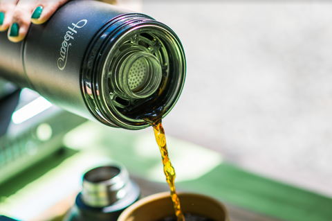 Pouring Coffee with the Adventure Flask