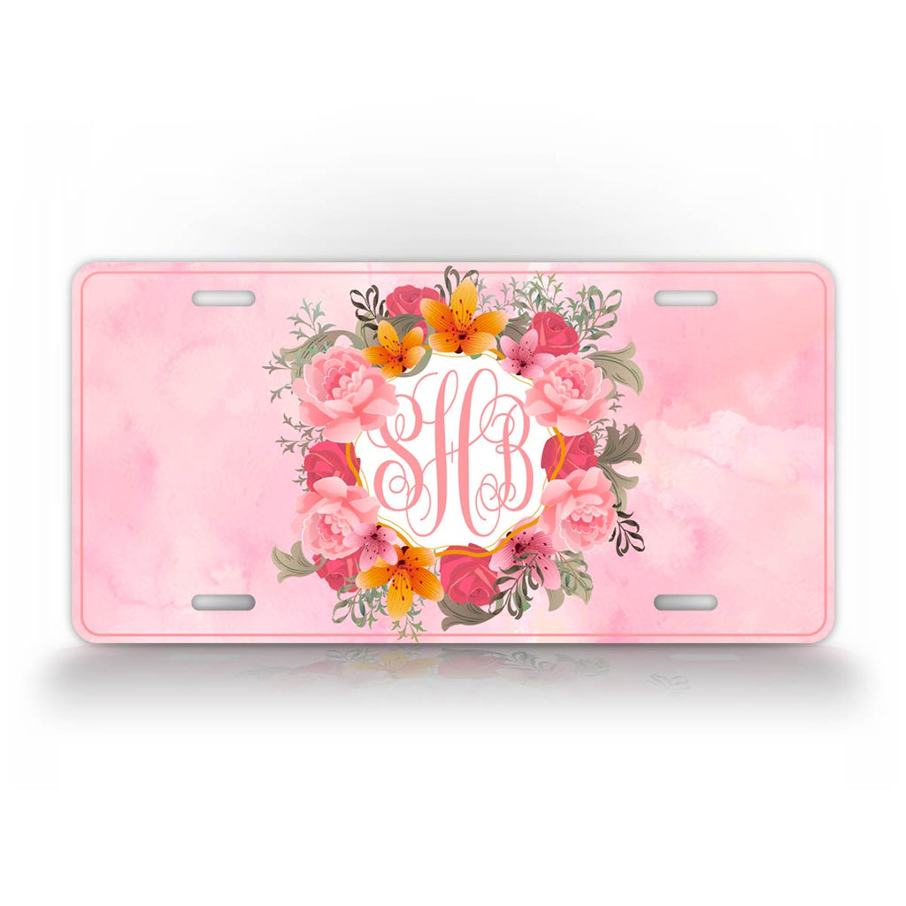 Autumn Flower Personalized Monogram License Plate – SignsAndTagsOnline