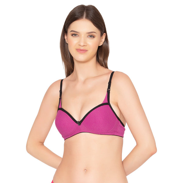 Groversons Paris Beauty Women's Padded, Non-Wired, Seamless T-Shirt Bra  (BR190-BLACK)