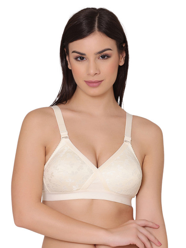 Bra For Girls Ladies Undergarments Sobrose Pure Cotton Bra Non Padded Half  Cup Bra for Women Chikan Embroidery Casual Bras for Girls and Comfortable  Adjustable Ladies Brassiere Brazzer in Skin Color 32