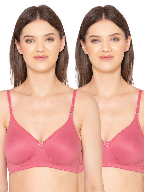 Women's Pack of 2 seamless Non-Padded, Non-Wired Bra (COMB03-NUDE-&-PI –  gsparisbeauty