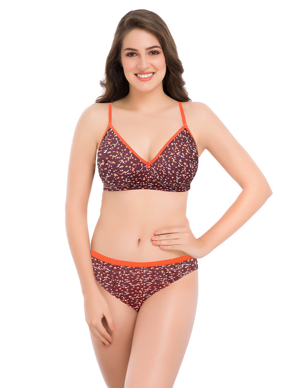Buy Ellixy Floral Printed Wireless Non Padded Bra (Purple, 34C) at