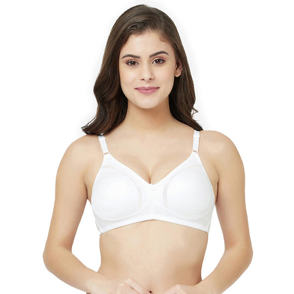 Buy Groversons Paris Beauty Women's Full Coverage, Non-Padded, Organic Cotton  Bra (BR063-WHITE-30B) at