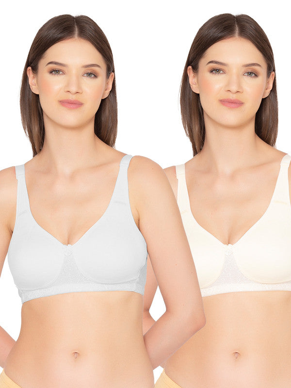 Women's Pack of 2 Full Support, Non-Padded Seamless T-Shirt Bra (COMB0 –  gsparisbeauty