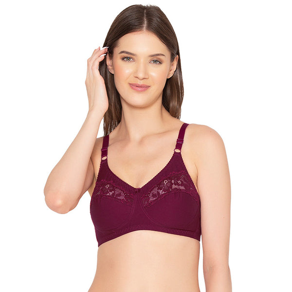 Buy Groversons Paris Beauty Women's Cotton Non-padded Wireless Super Lift Full  Coverage Bra - Wine Online