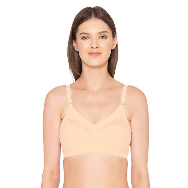 Groversons Paris Beauty Women's Full Coverage and Non- Padded Supima Cotton  spacer and Minimiser Bra (COMB08-MELANGE-SKIN)