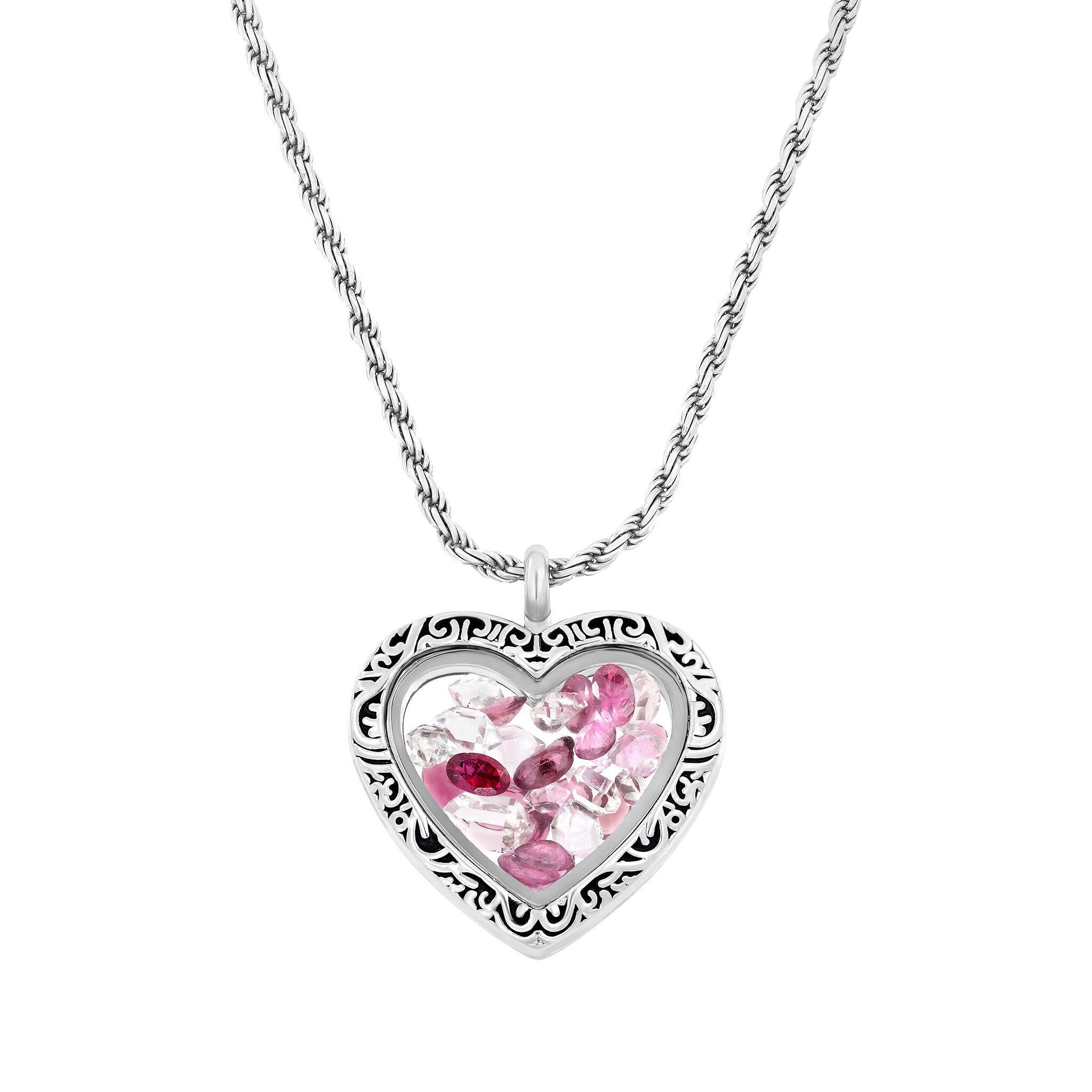 Heart Shaped Locket | Red Garnet Heart Shaped Locket | Ashur Jewelry