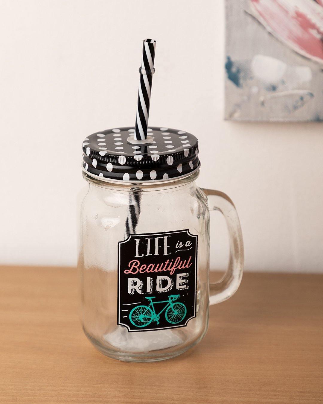 Mason Jar Cup With Straw