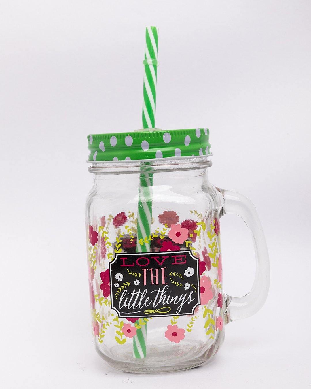 MMPRINTS Juice Jar With Straw Glass Mason Jar Price in India - Buy MMPRINTS Juice  Jar With Straw Glass Mason Jar online at