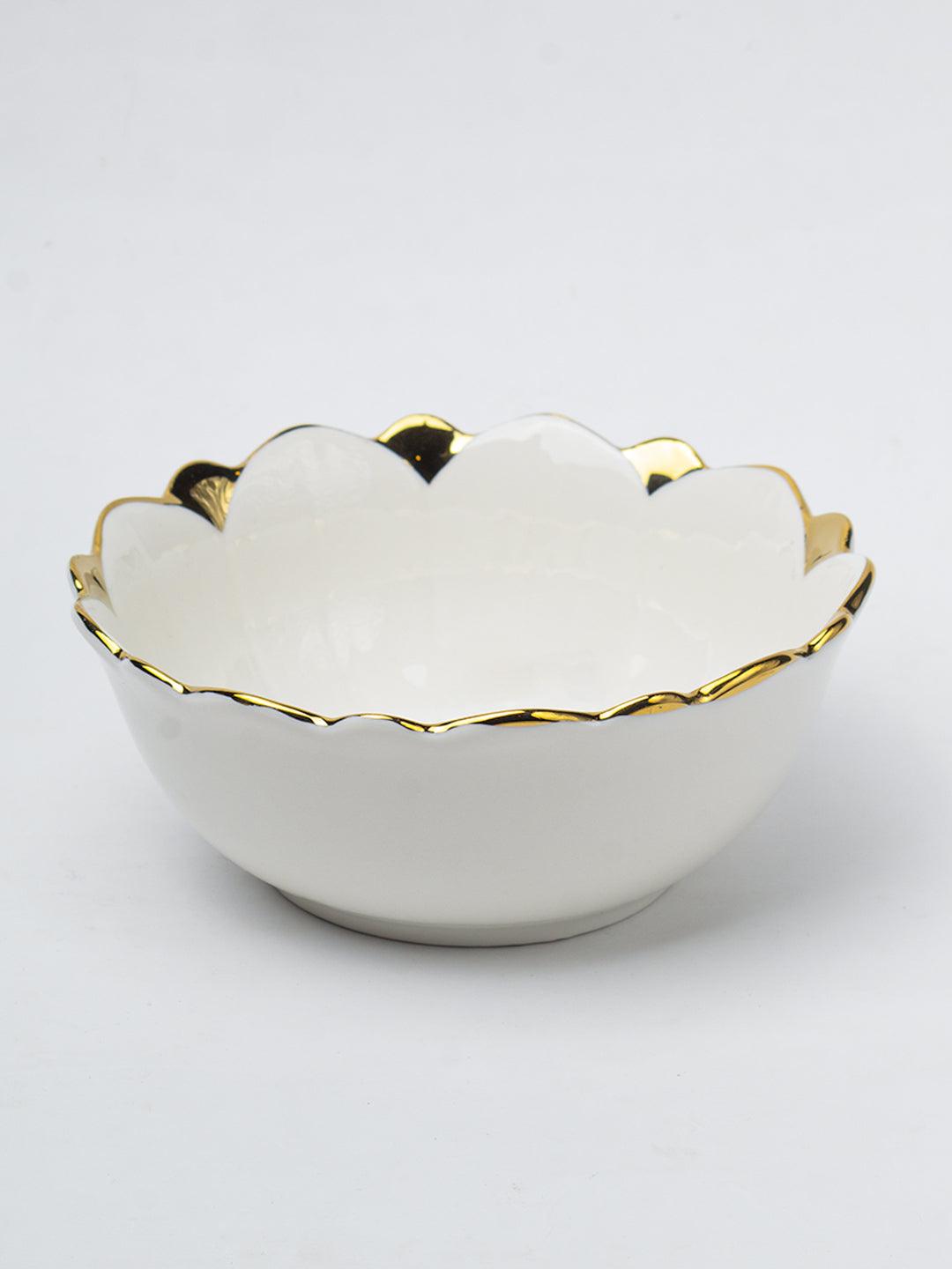 Buy Antique Off White Ceramic Round Serving Dish ( Both Side
