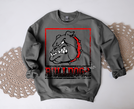 LAWRENCE CO. BULLDOGS DISTRESSED LOGO CREW + TEE – Vinyl