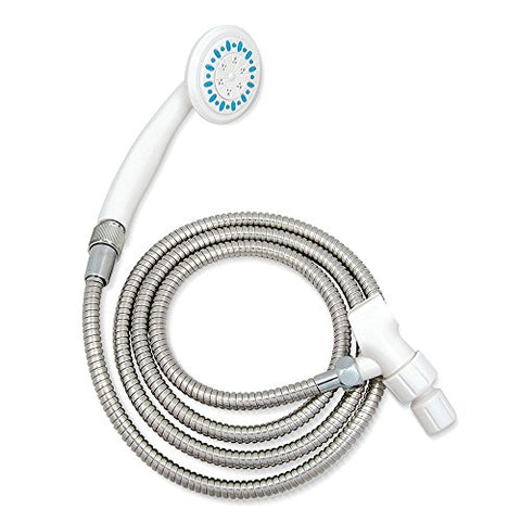 AquaSense 770-980 3 Setting Handheld Shower Head with Ultra-Long Stainless Steel Hose, White