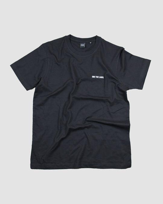 EMBROIDERED LOGO T-SHIRT BLACK – ONE THE LABEL