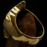 Excellent crafted Men's green Anarchy Symbol Ring - Solid Brass