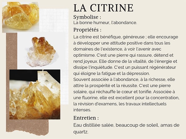 Vertus et Proriétés de la Citrine