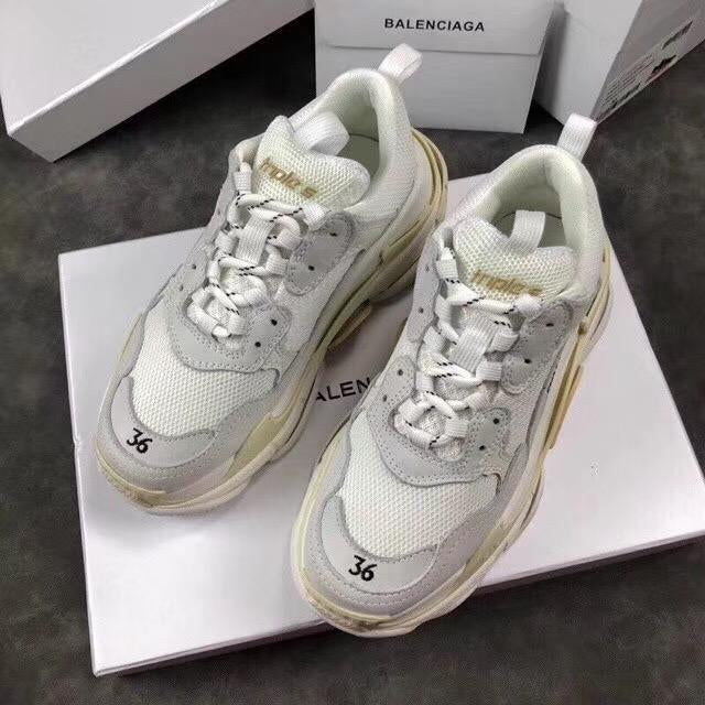 Balenciaga Men's Leather Triple S 1.0 Sneakers Shoes from shop4you44-7