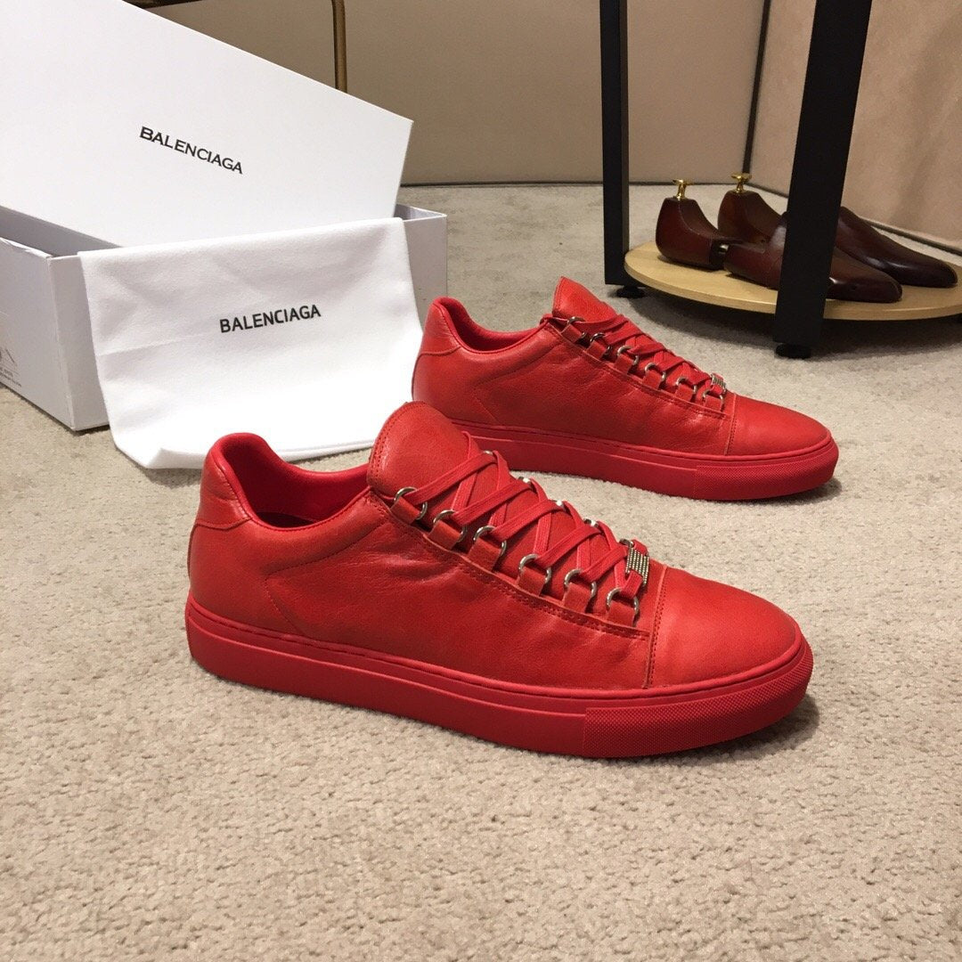 Balenciaga Men's Leather Fashion Low Top Sneakers Shoes from-4