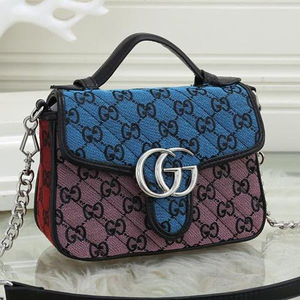 GG Fully printed letters stitching color ladies flip handbag shoulder bag messenger bag #3