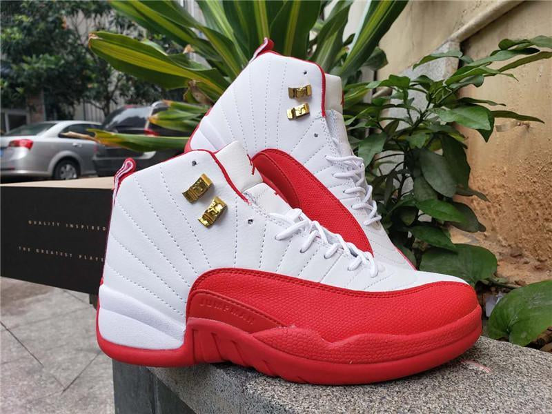 Air Jordan 12 Retro White/Red Basketball Shoes