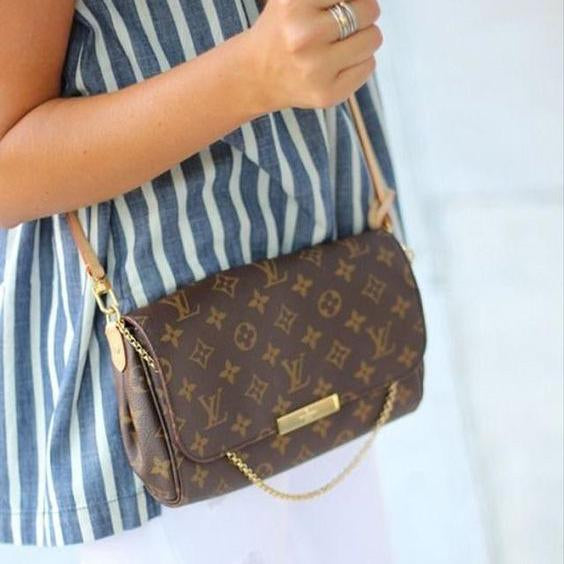 Louis Vuitton Classic Print Fashion Casual Ladies Flip Chain Shoulder Messenger Bag