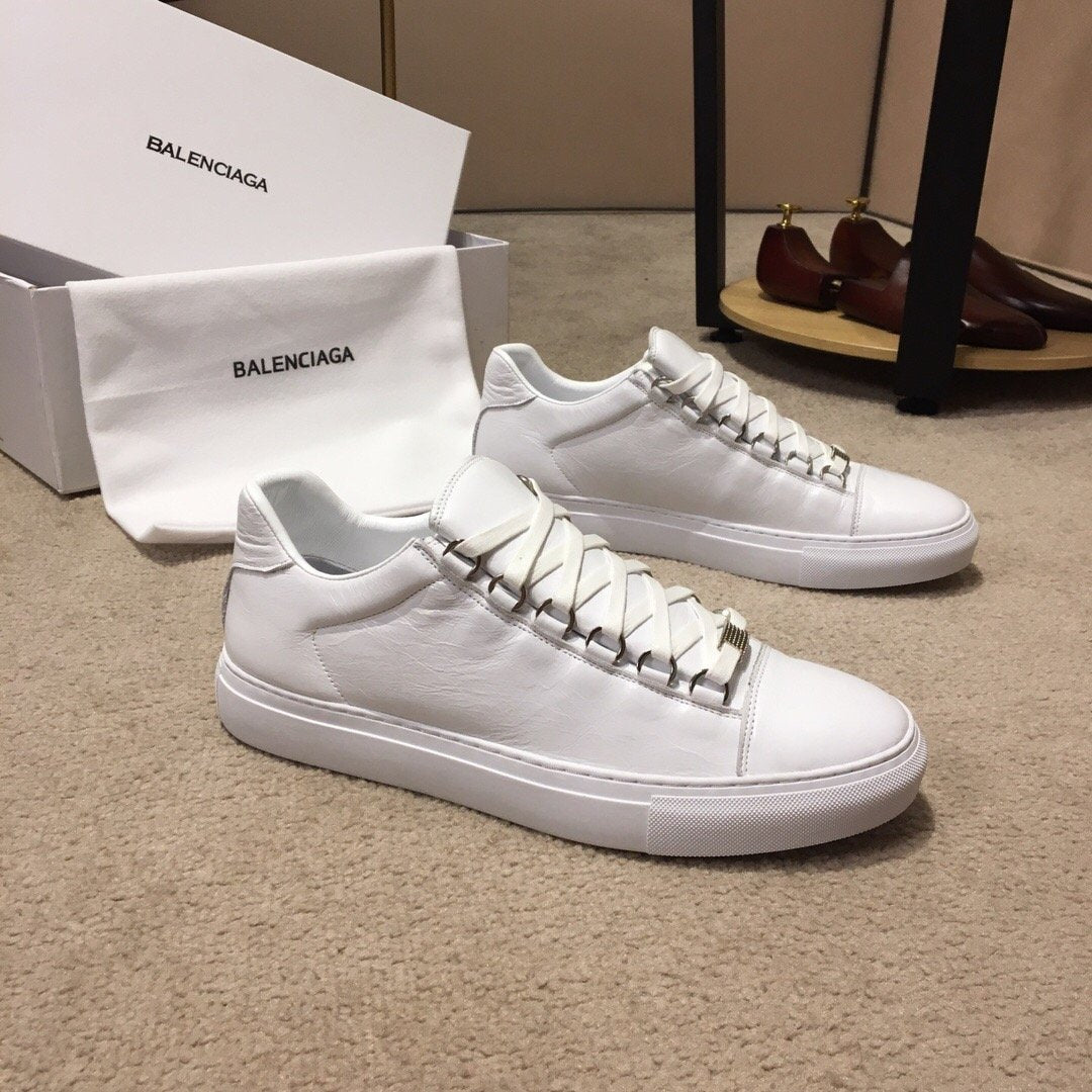 Balenciaga Men's Leather Fashion Low Top Sneakers Shoes from-2